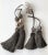 Charcoal Pair of Smoky Ash and Stone Colored Beaded Key Tassels For Sale - Image 8 of 14