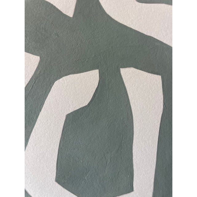 Abstract minimalist acrylic painting on French hand crafted cotton paper. Framed in a gold frame. All works on paper are...