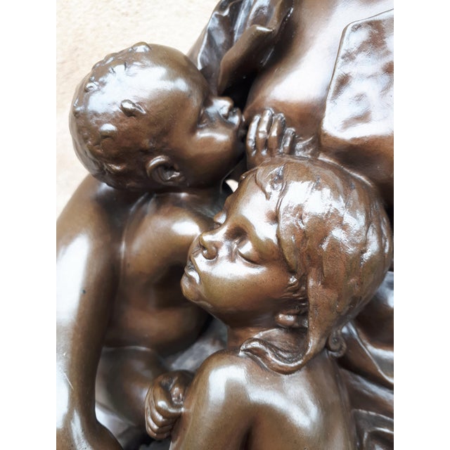 Bronze Sculpture of a Breastfeeding Mother by Paul Dubois, 1800s For Sale - Image 14 of 18