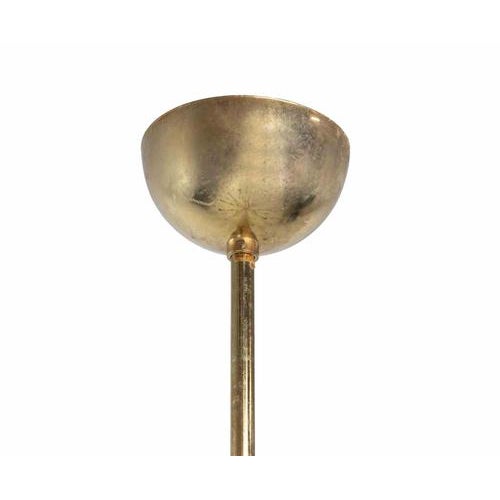 Gold Vintage Italian Brass and Crystal Chandelier, 1970s For Sale - Image 8 of 9