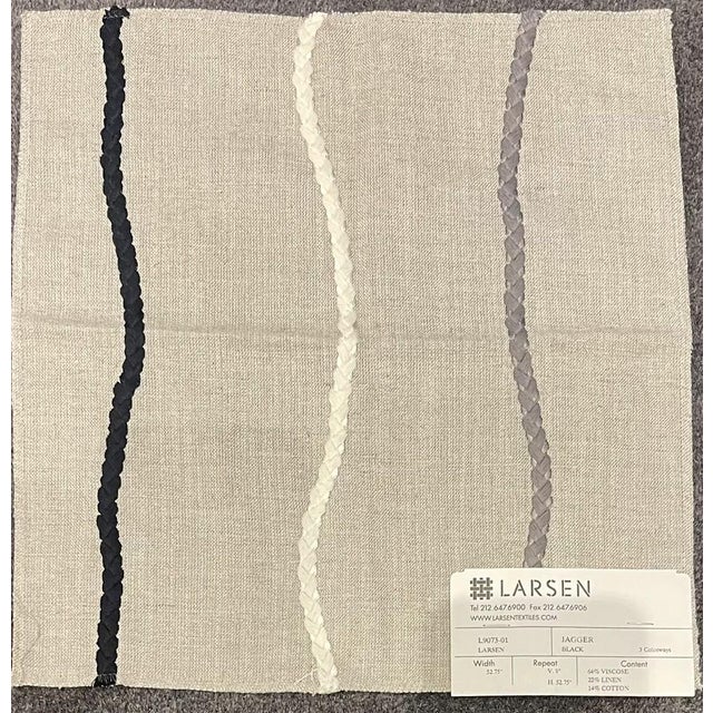 11.5 Yards of Larsen, L9073-1, Jagger, in the colorway Black. width 52.75" Repeat - Vertical 9", Horizontal 52.75" 64%...