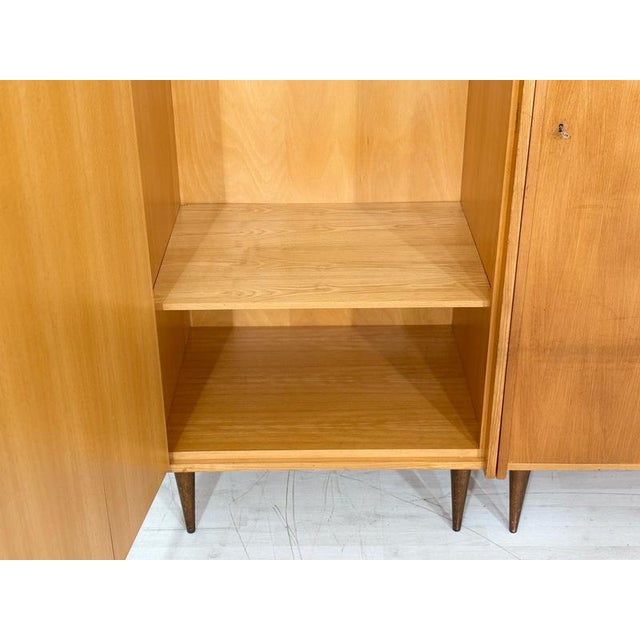 Brown Mid-Century Wardrobe or Linen Closet in Wood For Sale - Image 8 of 18