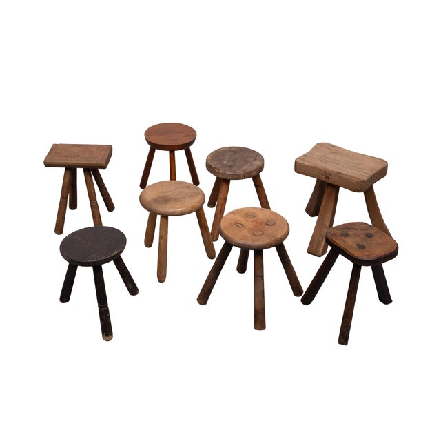 1950s Vintage Dutch Milk Stools, 1950s, Set of 8 For Sale - Image 5 of 15