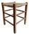 Vintage Low Wooden Stool with Woven Straw Seat, 1980s For Sale