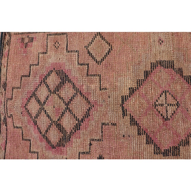 Vintage Hand Knotted Turkish Runner With Tribal Design in Muted Tones For Sale - Image 12 of 12