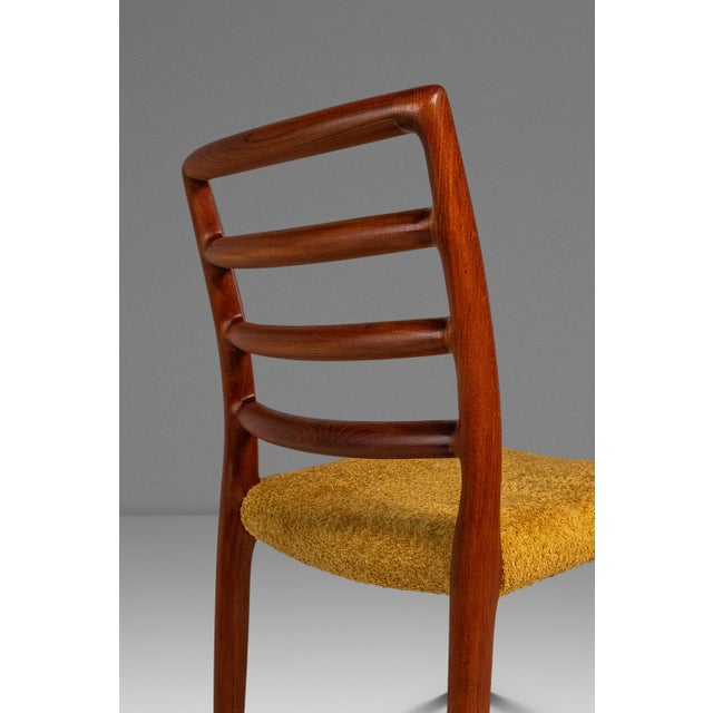Danish Mid-Century Modern Model 85 Ladderback Dining Chair in Teak & Bouclé by Niels Møller for j.l. Møller, Denmark, C. 1960s For Sale - Image 13 of 18