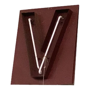 Large Vintage 1930s Neon Marquee Letter "V" From Pan American Auditorium