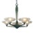 1920s or 30s 5-Light French Art Deco Bronze Patina Chandelier, Opalescent Shades For Sale