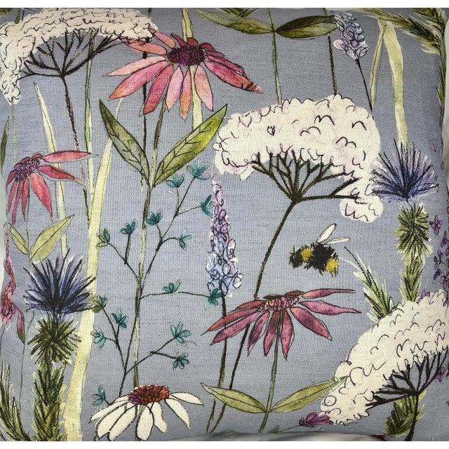 20" Square Decorative Throw Pillow Adorned With a Playful Pink And White Mid Century Modern Floral Pattern On A Warm...