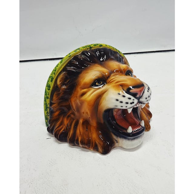 Wall Shelf Lion in Ceramic by Ceramiche Boxer For Sale - Image 4 of 6