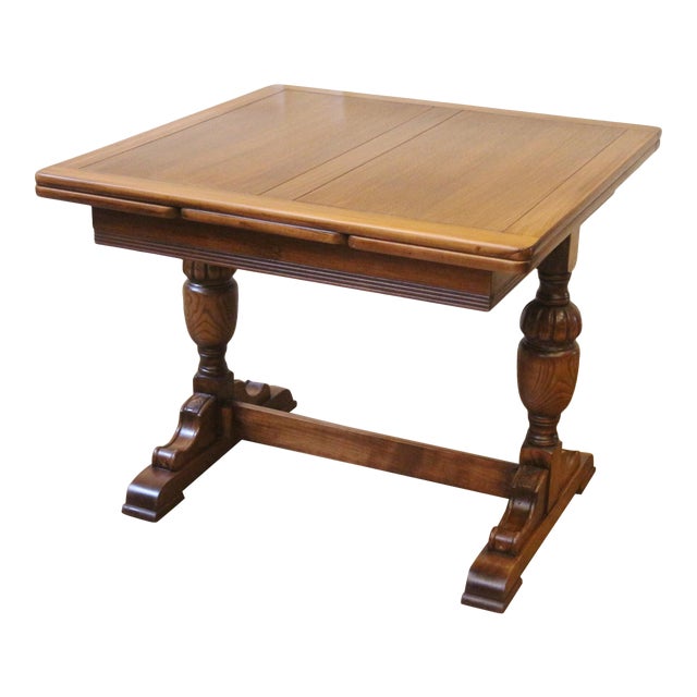 Vintage English Oak Draw Leaf Dining Pub Table Chairish