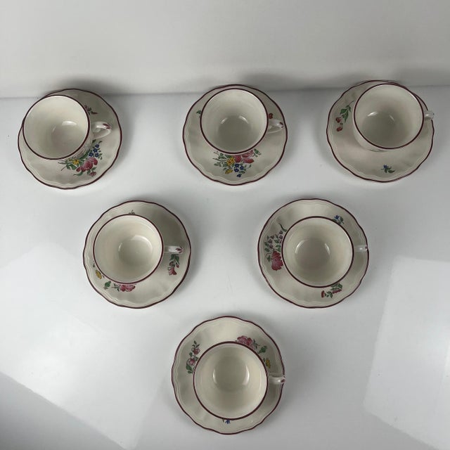 Ceramic Vintage Coffee Cups with Saucers in Streetlight Pattern from KG Lunéville, 1950s, Set of 6 For Sale - Image 7 of 13