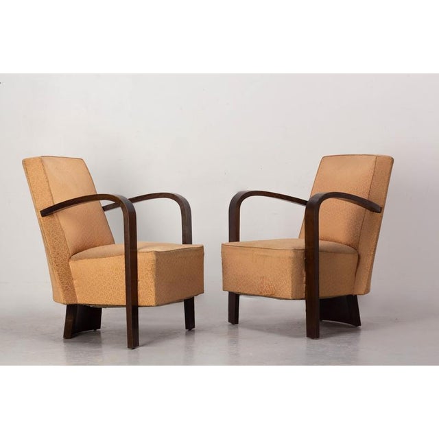 French Art Deco Beech Armchairs, 1930, Set of 2 For Sale - Image 4 of 12