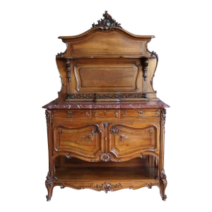 Antique French Marble Top Louis XV Buffet