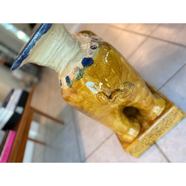 Ceramic Extra Large Vintage Chinese Elephant Garden Stool or Accent Table For Sale - Image 7 of 15