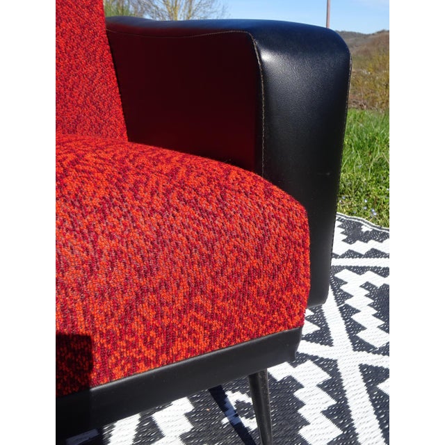 Vintage Red and Black Chairs with Compass Feet, 1970s, Set of 2 For Sale - Image 6 of 18