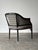 Vintage Black Lacquered Faux Bamboo Barrel-Back Armchair For Sale - Image 11 of 18