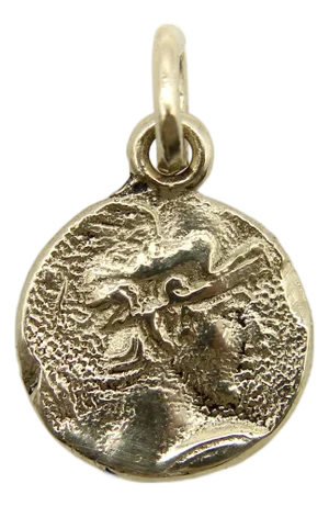 1990s 14k Gold Achilles Warrior Pendant