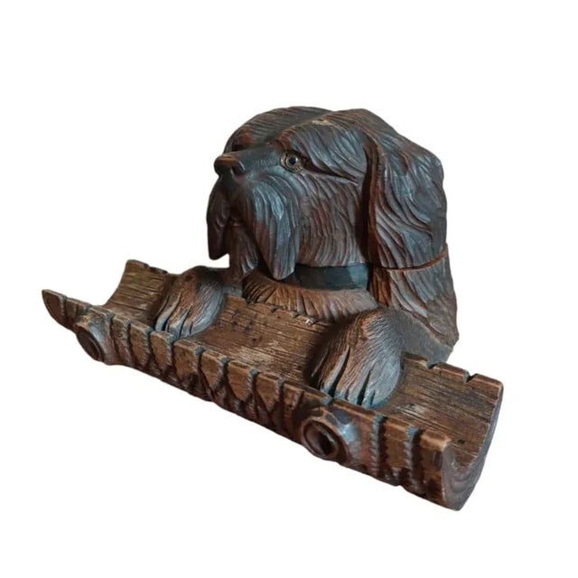 Black Forest Inkwell Maltese Dog , 1930s For Sale - Image 3 of 8