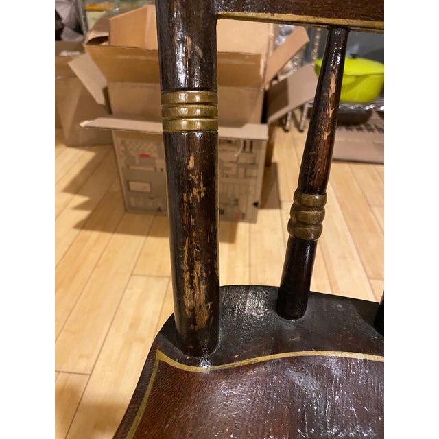 Cream Antique 19th Century Pa Dutch Style Strong Wooden Chairs (10) For Sale - Image 8 of 17