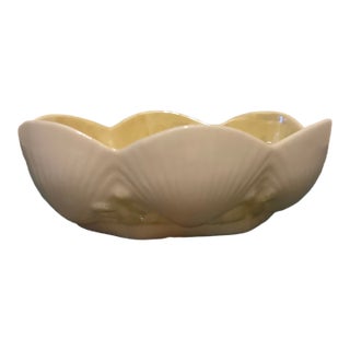 Mid-Century Irish Parian China "New Shell" Yellow Lustre Bon Bon Dish For Sale