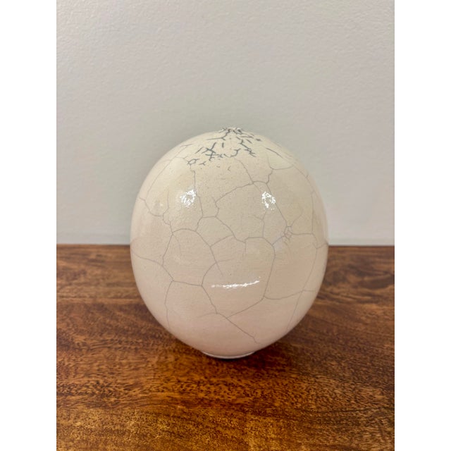 Ceramic 2006 American Raku Studio Pottery Sculptural White Bud Vase by Andy Smith For Sale - Image 7 of 10
