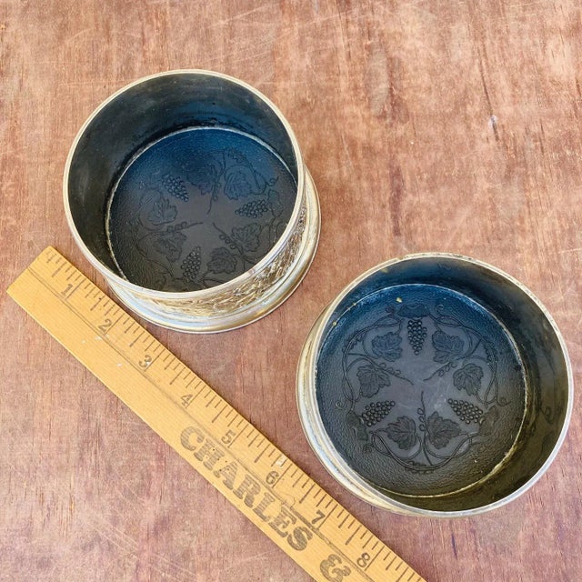 Pair of Late 20th Century Italian Silverplate Cup Holders For Sale - Image 9 of 12