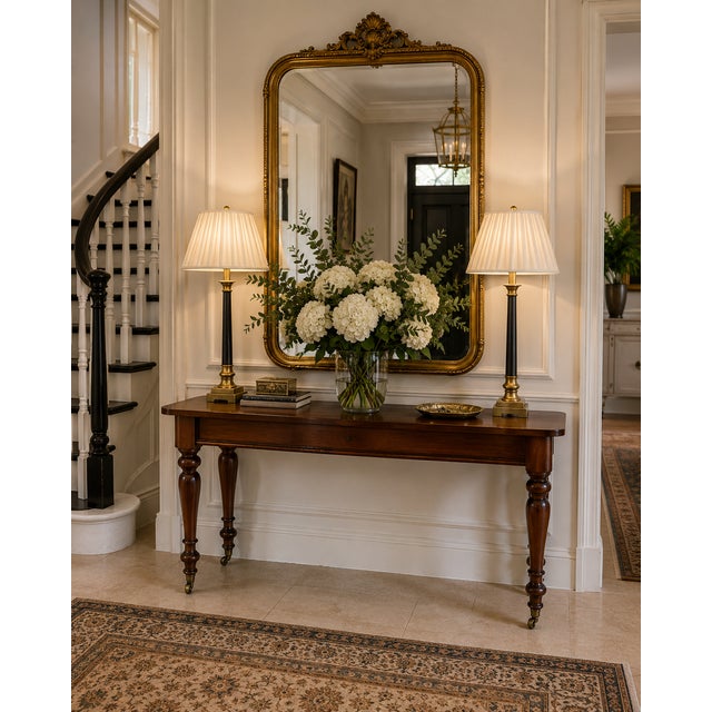 Antique Victorian Figured Mahogany Hall Console Table, 1850s For Sale - Image 14 of 15