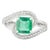 Square Cut Emerald Ring Embellished With Diamond Size 5 For Sale