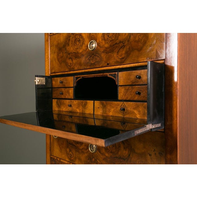 Biedermeier Walnut Chest of Drawers with Secretary For Sale - Image 3 of 13