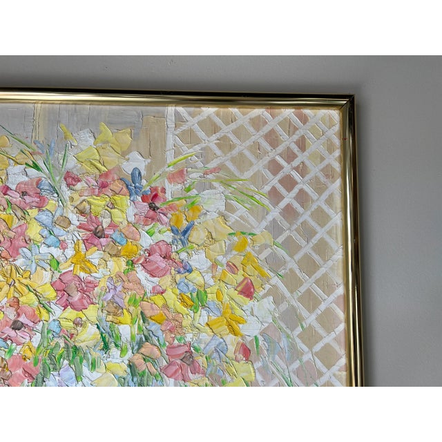 1970s 1970's Kenneth Kayl Heavy Impasto Floral Still Life Oil Painting, Framed For Sale - Image 5 of 13