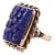 Early 21st Century Carved Lapis 14KY Ring Size 6 For Sale