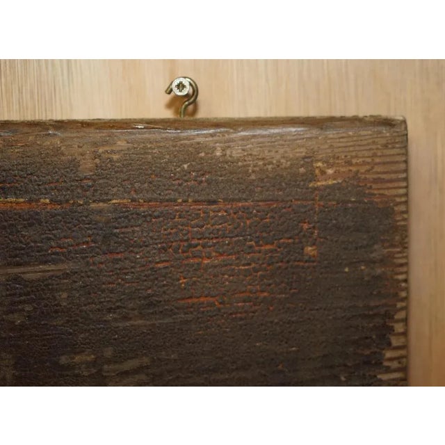 Large Antique Amsterdam Hand Carved Wood Sign in Original Paint For Sale - Image 6 of 13