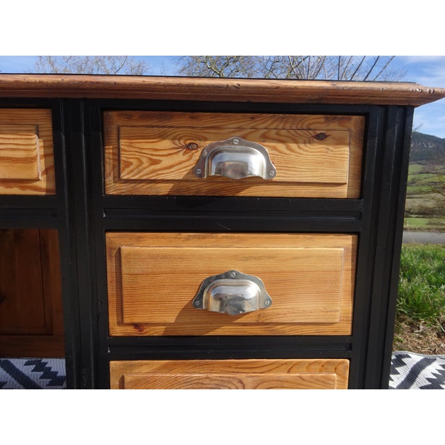 Beige Vintage Desk in Pine, 1940s For Sale - Image 8 of 18