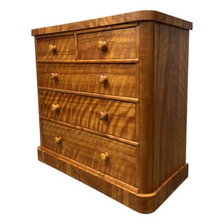 19th Century English Birch Chest of Drawers For Sale