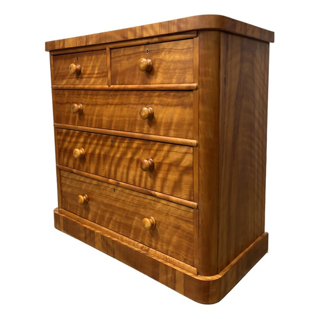19th Century English Birch Chest of Drawers For Sale