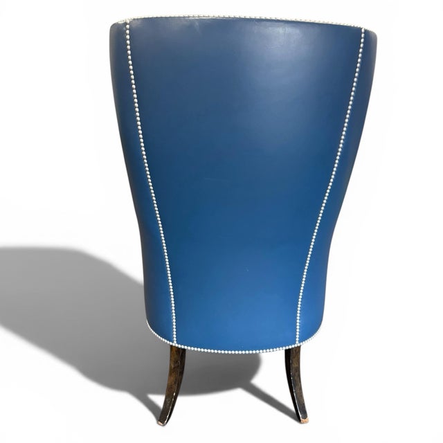 2000 - 2009 Dennis and Leen Highback English Leather Wingchair For Sale - Image 5 of 12