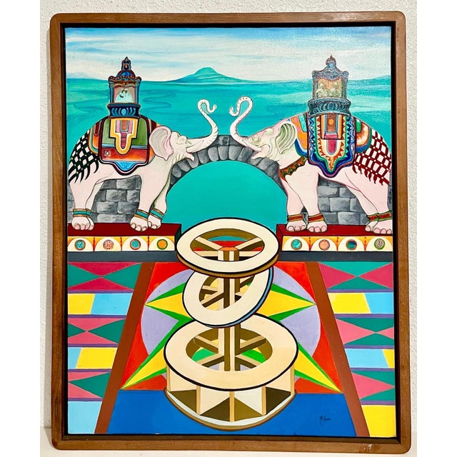 Christine McGinnis LaPelle (American, 1937-2019) "Guardians of the Rings" Frame: 32" X 26" Image: 30" X 24" Christine...