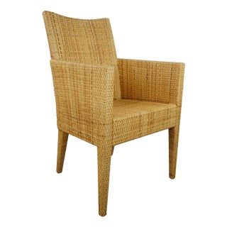 French Wooden and Rattan Armchair For Sale