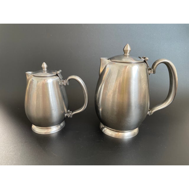Mid Century Modern Arnbee Japan 188 Stainless Coffee Tea Pot & Creamer