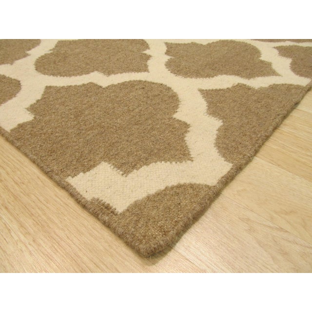 2020s 10x14 Iris Moroccan Brown Geometric Modern Flatweave Wool Carpet Rug For Sale - Image 5 of 8