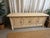 Late 19th Century Coastal Reeded Bamboo Buffet Cabinet Travertene Top and Display Hutch For Sale - Image 4 of 6