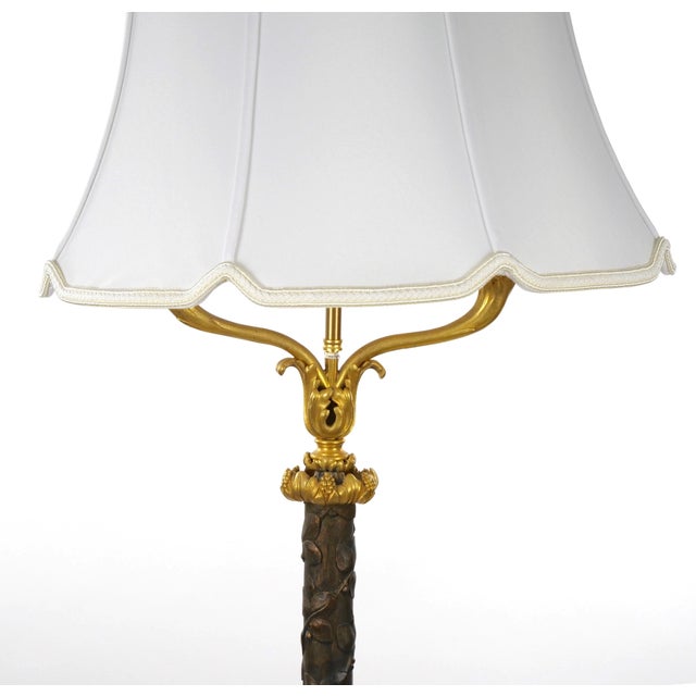 Bronze Late 19th Century Gilt-Bronze & Carved Wood Floor Lamp For Sale - Image 8 of 13