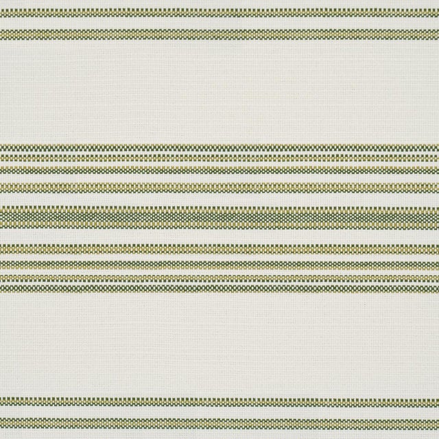 Sample - Schumacher Solana Stripe Indoor/Outdoor Fabric In Green For Sale