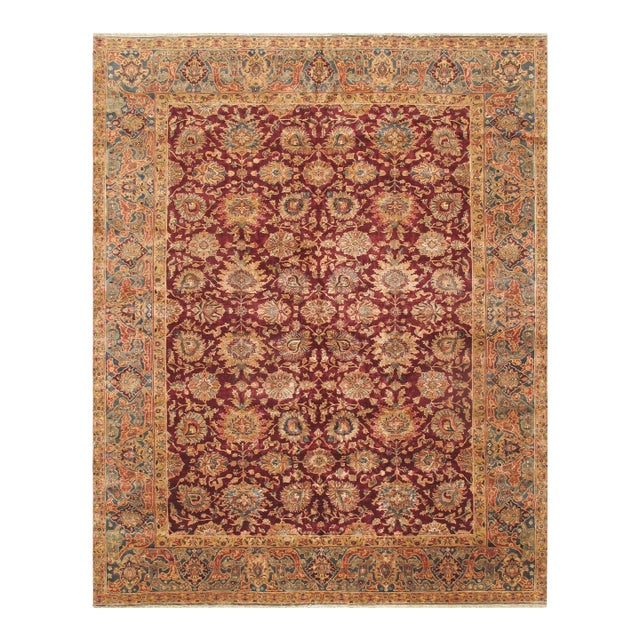 Pasargad Home Agra Burgundy Wool Area Rug-12' 4" X 15' 6" For Sale
