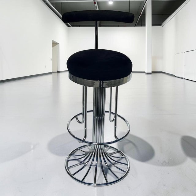 1970s Chrome Bar Stools by Gastone Rinaldi - Set of 4 For Sale In Miami - Image 6 of 7