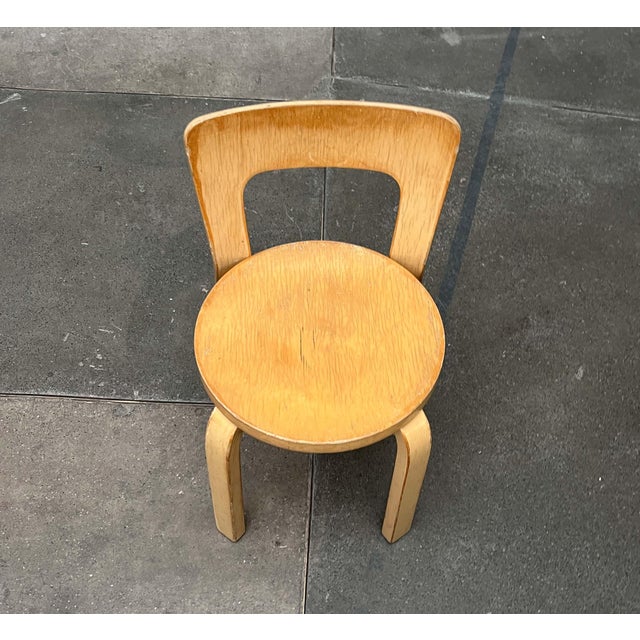 Mid-Century Modern Mid-Century Modern Early N65 Children's Chair by Alvar Aalto for Artek, 1950s For Sale - Image 3 of 18