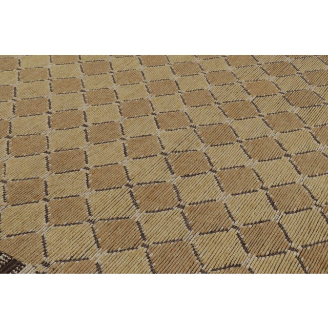 Rug & Kilim Rug & Kilim’s Modern Scandinavian Style Rug With Beige-Brown Geometric Patterns For Sale - Image 4 of 8