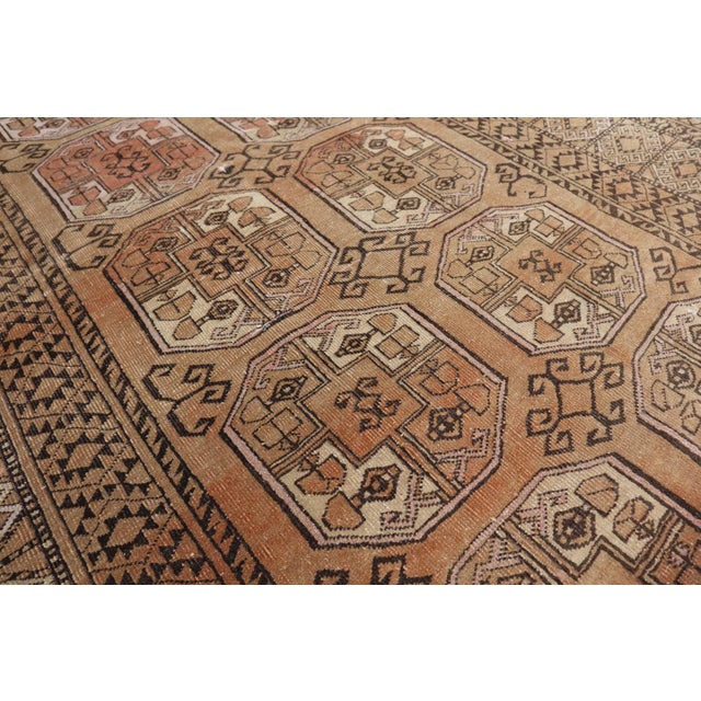 Vintage Turkoman Hand-Knotted Wool Tribal Rug For Sale - Image 6 of 8