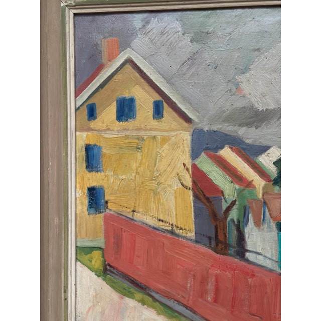 Gustaf Börtner Zandt, Houses and Trees, 1950s, Oil Painting on Canvas, Framed For Sale - Image 15 of 16